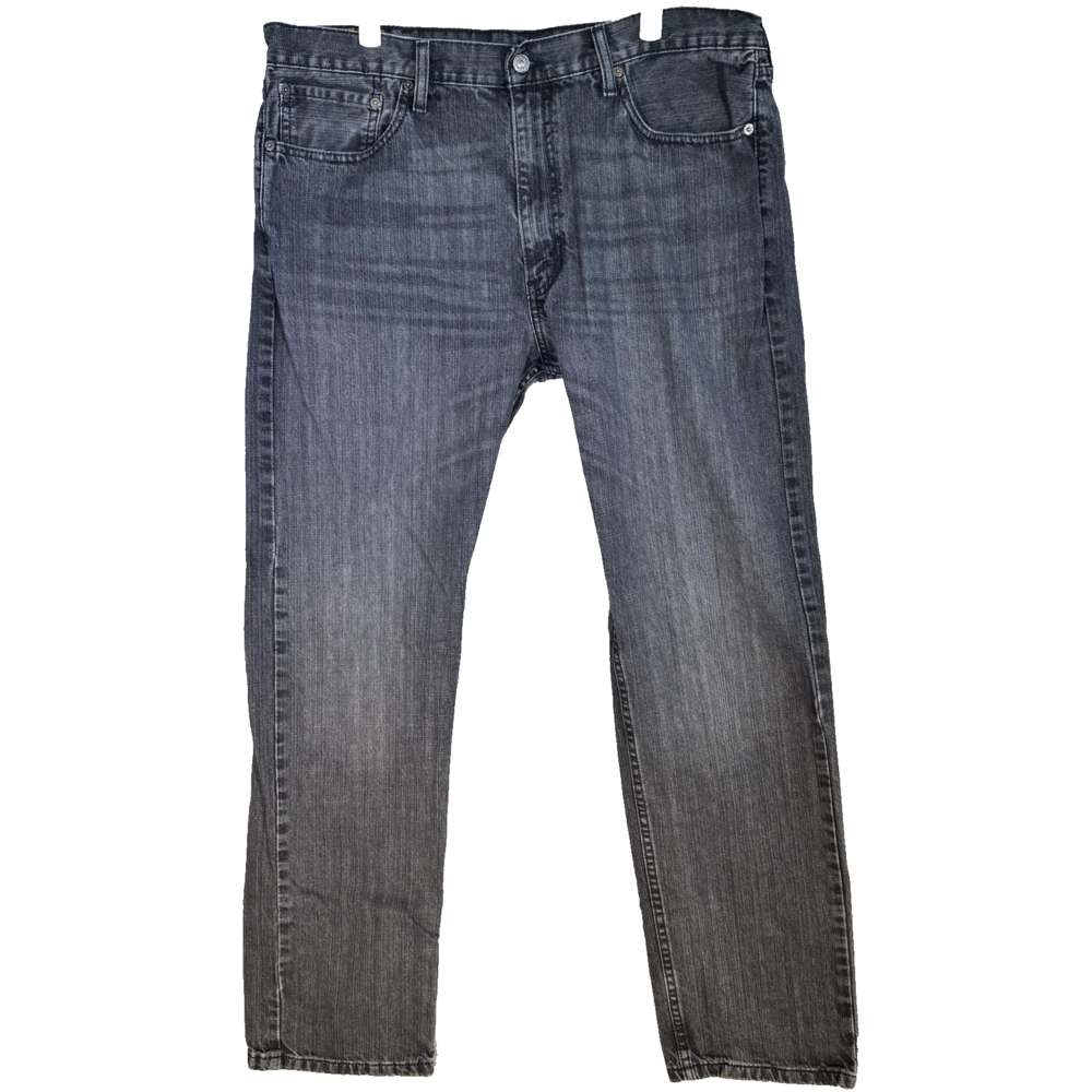 Levis 505 Jeans Mens 38x34 Black Gray Regular Fit Straight Denim Casual